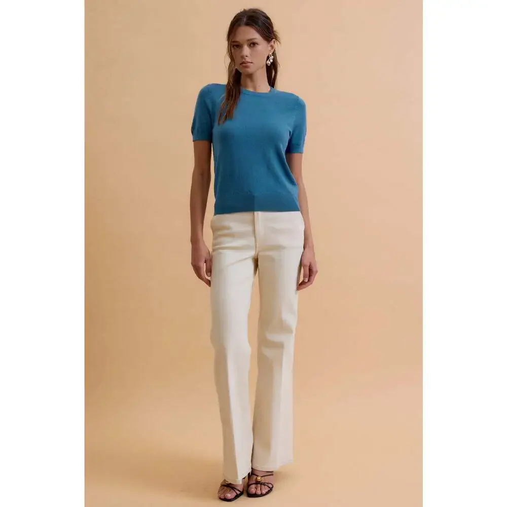 Essential Short Sleeve Sweater Top